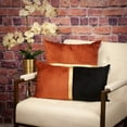 thumbnail image 2 of Parkland Collection Myra 12x24" Striped Fabric Bolster Throw Pillow in Orange, 2 of 7