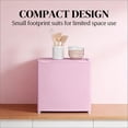 thumbnail image 6 of 1.1 Cu.Ft Small Upright Freezer, Compact Corner Freezer with 5-Level Adjustable Thermostat, Reversible Door & Removable Shelf, Mini Freezer for Apartment Dorm Office, Silver, 6 of 9