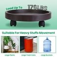 thumbnail image 4 of 4 Pack 12.8" Black Rolling Plant Stand with Caster TeqHome Round Movable Planter Dolly Tray Pallet Outdoor Indoor Tree Flower Stand Planter, 4 of 12