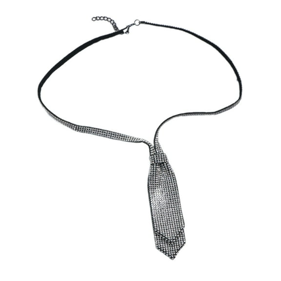 Lady Necktie Blingbling Full Rhinestones Pre-tied Tie Easy-to-Wear Versatile Tie