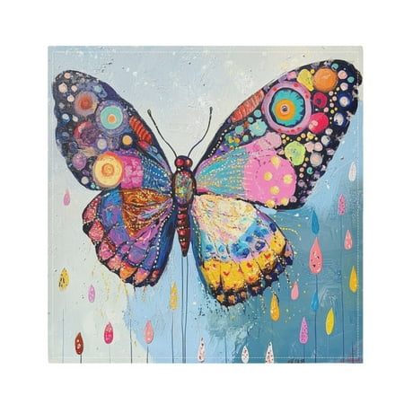 

Napkin Satin Napkin 20*20Inchx6 Kitchen Towel Dinner Plate Towel Decorative Towel Napkin Tea Towel Suitable For Kitchen Table Cool Colorful Butterflies