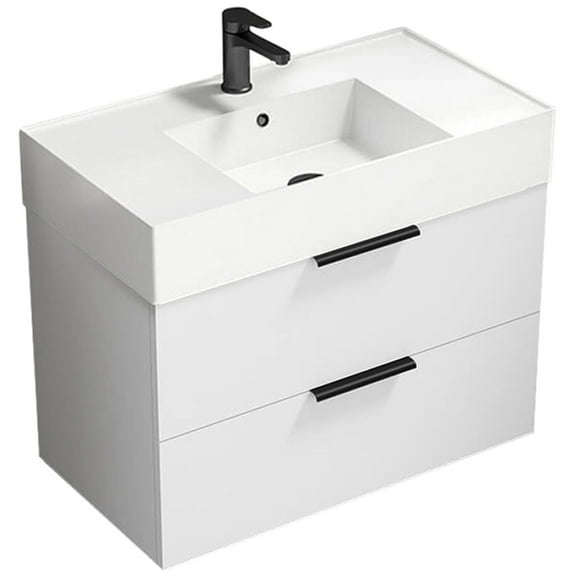 Nameeks Derin-3217-W Derin 32" Wall Mounted Single Basin Vanity Set - White
