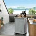 thumbnail image 5 of Homcom Rolling Kitchen Island Cart,Portable Serving Trolley Table with Drawer,Adjustable Shelf and 2 Towel Racks,Grey,Grey Mdf Furniture Dining Kitchen Islands Carts, 5 of 7