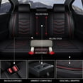 thumbnail image 4 of AOMSAZTO Seat Covers Fit for Honda Insight 2010-2022 Car Seat Covers Full Set 5 Seats Faux Leather Car Seat Cushion Protector (Black & Red), 4 of 5