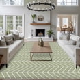 thumbnail image 3 of Large Area Rugs for Living Room Bedroom, Sage Green Geometric 5'x8' Rug Washable Carpet Runner Indoor Outdoor, Minimalism Solid Color Striped Lines Non Slip Floor Mats Rug for Kitchen, Bathroom, 3 of 8