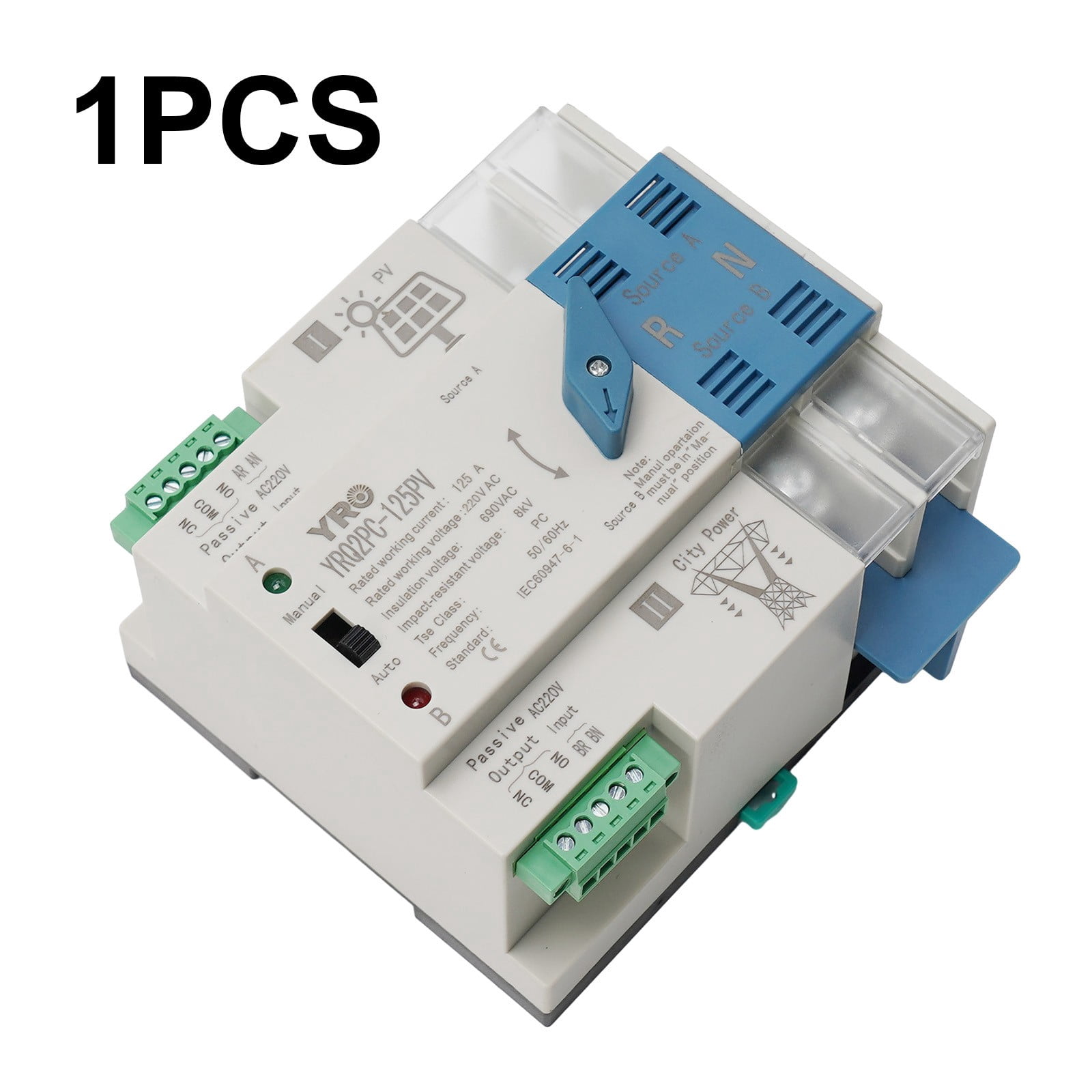 2P125A Solar/Pv Dual Power Automatic Transfer Switch Generator Changeover Switch