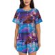 thumbnail image 1 of Fotbe Capybara Bathtub Fun Conjunto de Pijama Estampado para Mujer, 2 Piezas, Ropa de Dormir con Camiseta de Manga Corta y Shorts Suaves-Medium, 1 of 6