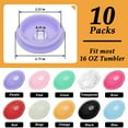 thumbnail image 2 of Plutput 10 Pcs Acrylic Lids for 16 oz Glass Cups with Lids and Straws Hole, Colored Glass Can Tumbler Replacement Lids Spill Proof Reusable for Beer Can Drinking Glasses Tumbler Cup, 2 of 7