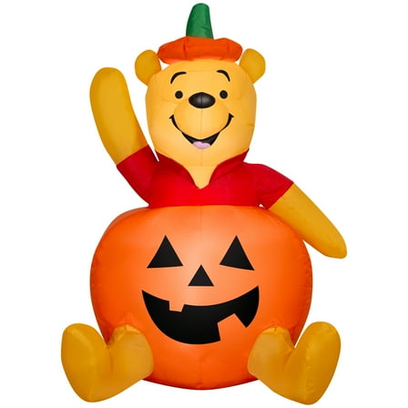 Gemmy Airblown Inflatable Pooh in Pumpkin Disney, 3 ft Tall, Multicolored