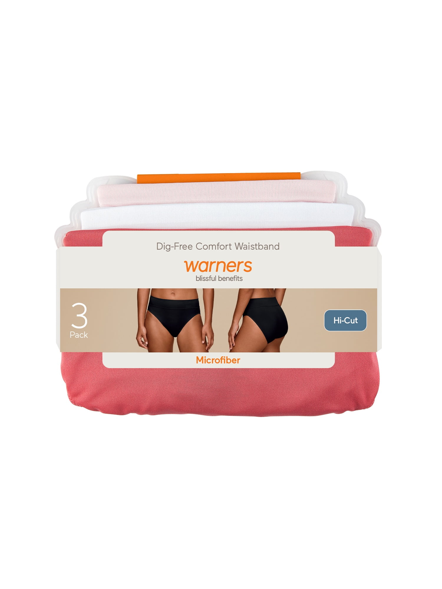 Warners® Blissful Benefits Dig-Free Comfort Waistband Microfiber Hi-Cut 3-Pack 5138W