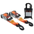 thumbnail image 3 of (2 Pack) Orange 2" x10' Auto Retract Ratchet Straps | Quick n Easy Retractable Ratchet Straps w/ Zinc Coated S Hook Tiedowns for Motorcycles, ATVs, Bikes, Trailer Tie-Down, 3 of 15