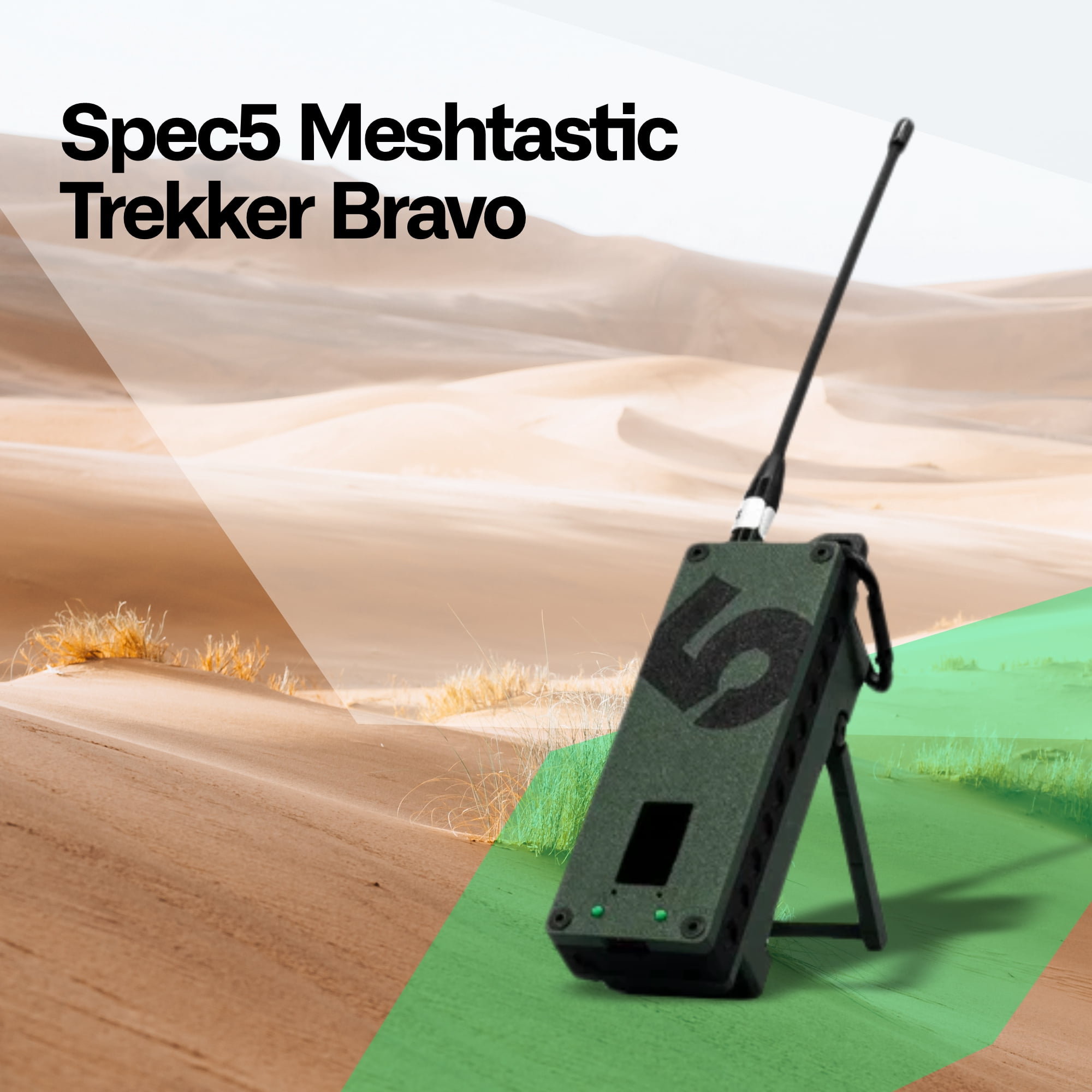 SpecFive S5 Trekker Bravo LoRa Off-Grid Meshtastic Messenger Radio, Tactical Green