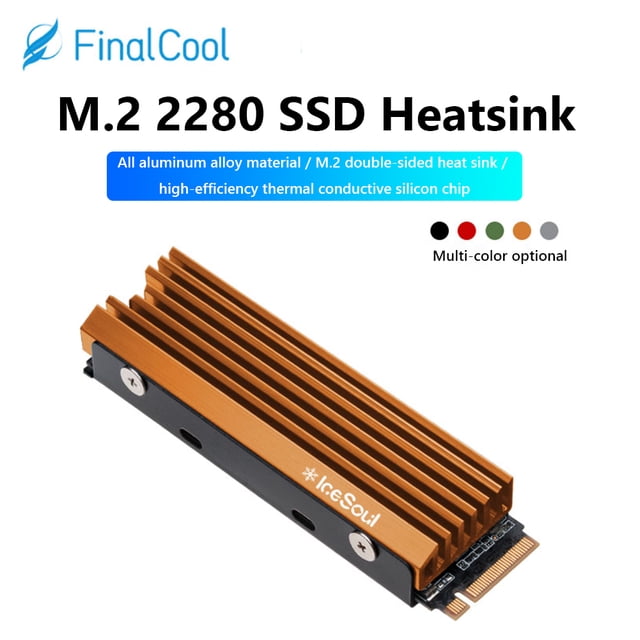 Disipador De Calor Ssd Disipador de calor de disco duro FinalCool IceSoul 08 M.2 NVME NGFF 2280 SSD (dorado)
