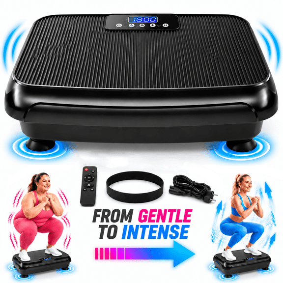 Vibration Plate Exercise Machine for Lymphatic Drainage, Vibrating Fitness Platform 450 lbs Capacity Full Body Shaker Workout Equipment, Vibration Platform Machine Shaping Vibrate Board Sport Home