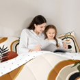 thumbnail image 4 of Manfei Boho Celestial Twin Comforter Sets, Mid Century Art Bedding Set, Brown, Green and Black, Reversible 2 Pieces, 1 Comforter and 1 Pillowcase, 4 of 6