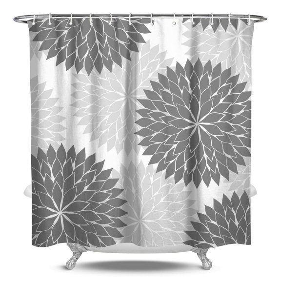 Boho Style Shower Curtain Floral Burst Style Vintage Retro Shower Curtain for Bathroom Home Decor Bathtubs Waterproof Fabric Curtain with 12 Hooks 84x72in