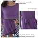 thumbnail image 4 of Vestido morado de manga larga para mujer con cuello redondo, lazo ajustable en la cintura y dobladillo con volante exclusivo, 4 of 5