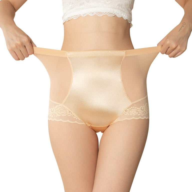 Womens High Waist Seamless Tummy Pure Cotton Brief Panties Ladies Nylon  Panties with Cotton Crotch, Beige, Medium : : Clothing, Shoes &  Accessories