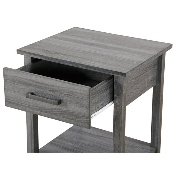 Home Furniture Modern Salem 1-Drawer Gray Nightstand (24"H X 19"W X 20"D)