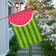 thumbnail image 4 of Watermelon Garden Flag 28x40 Inch Summer Fruit With Black Seeds Red Slice Polka Dot Green Striped Skin House Lawn Flag Double Sided Banners for Home Outdoor Decoration, 4 of 8