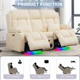 Power Loveseat Recliner Sofa, PU Leather Home Theater Seating with LED