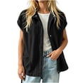 thumbnail image 3 of Lutiedan Cozy Fleece Jacket for Women Snap Button Down Short Sleeve Outwear Casual Baggy Fall Winter Coat with Pockets S-XXL, 3 of 7