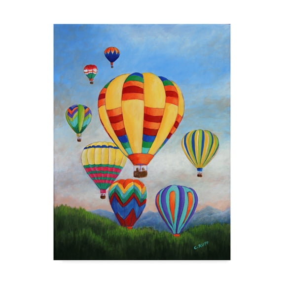 Trademark Fine Art 'Sunrise Balloons' Canvas Art by Carol J Rupp