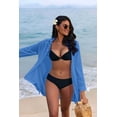 thumbnail image 4 of EKOUAER Women's Beach Bikini Cover-up Long Roll-up Sleeve Beach Shirt Bathing Suit Cover Up, 4 of 5