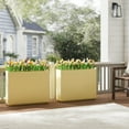 thumbnail image 6 of Wallowa Rectangular Planter Box, Large Metal Planter for Outdoor Plants 30"x 10"x24"H inches Bright Yellow, 6 of 7
