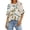 Beige-20, variant on ChaoHeng Blouses for Women Plus Size Summer Blouses and Tops Women's Ladies Fashion Casual Cropped Short Sleeve Printing Loose Shirt Blouse Top