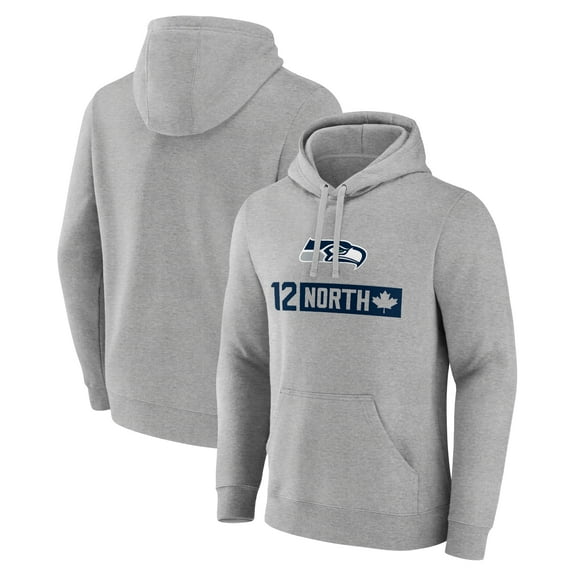 Men's Gray Seattle Seahawks 12 North Pullover Hoodie