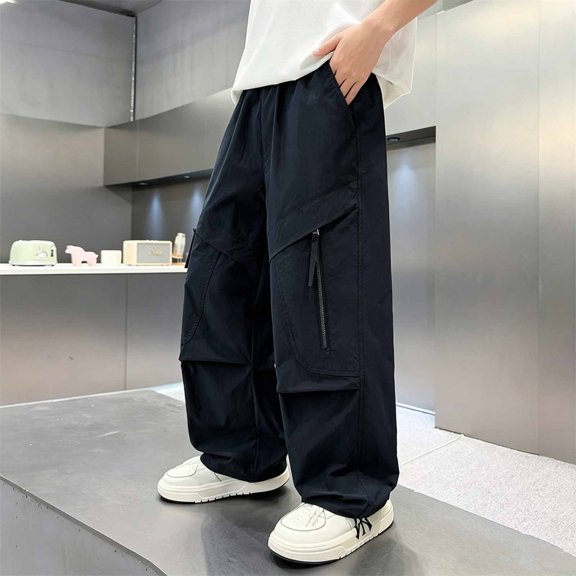 Shachafan Boys Casual Cargo Pants Loose Fit Long Trousers For Daily Wear Outdoor Play Sweatpants for Children Boys