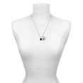 thumbnail image 3 of Delight Jewelry Silvertone Small Maroon Megaphone Silvertone Script Initial Disc - S - Charm Necklace, 20"+3", 3 of 4
