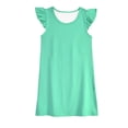 thumbnail image 2 of Baby Summer Girl's Cute Solid Round Neck Flying Sleeve Dress Active Dresses Constructed Dress, 2 of 3
