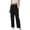 5Black15, variant on WERYOUNG Solid Color Casual Pants For Women High Rise Straight Leg Trousers With Elastic Waistband Loose Fit Flowy Pant For Daily Wear Comfortable Bottoms S