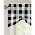 thumbnail image 3 of Fsddascl Black White Plaid Tie Up Valance Curtains for Windows, Kitchen Curtains Window Treatments, Spring Farmhouse Buffalo Checkered Short Window Shades Valances for Bedroom Bathroom Cafe 60"x18", 3 of 7