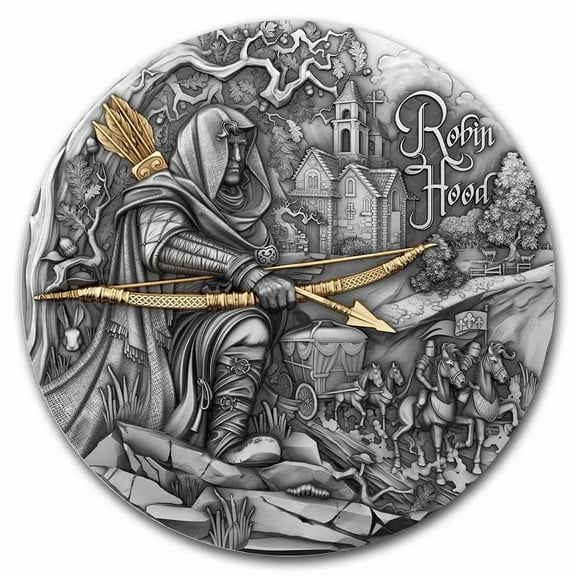 2024 Cameroon 2 oz Silver Antiqued Robin Hood w/ Box & COA