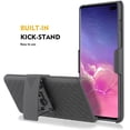 thumbnail image 5 of for 6.1" Samsung Galaxy S10 Holster Belt Clip Built-in Kickstands Raised Bevel Design Enhance Camera and Screen Protection Hybrid Rugged Hard Back Shockproof Armor Impact Bumper Phone Case Black, 5 of 7