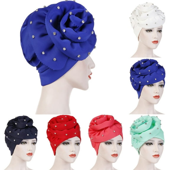Meidiya Women Elastic Big Flower Turban Chemo Beanie Hair Loss Chemo Cap Hat