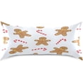 thumbnail image 3 of GZHJMY Satin Pillowcase for Hair and Skin, Christmas Gingerbread Man Cooling Pillow Case with Envelope Closure Soft Breathable Silk Satin Pillow Cover for Sleeping King Size 40x20 in Home Decor, 3 of 7