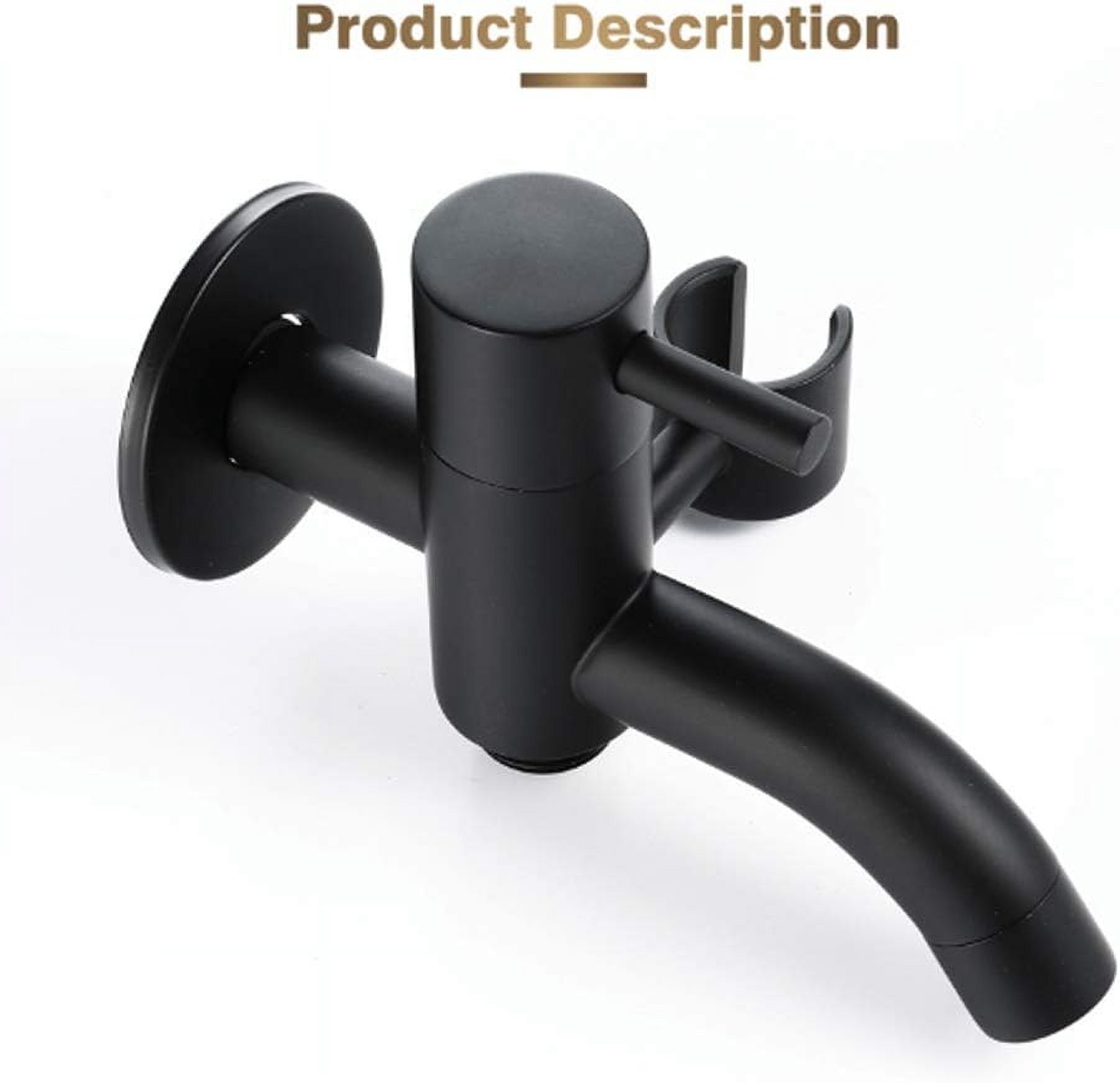 Bidet Sprayer Faucet Set with Cold Water Black Brass Wall Mount Handheld Toilet Bidet Attachment Pressure Sprayer Single Handle Bidet Spray Set for Personal Hygiene,Set a