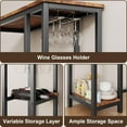 thumbnail image 3 of Bar Table Set for 2, Lofka Small Kitchen Table Set with 2 Shelves and 2 Stools 250lb, Retro, 3 of 6