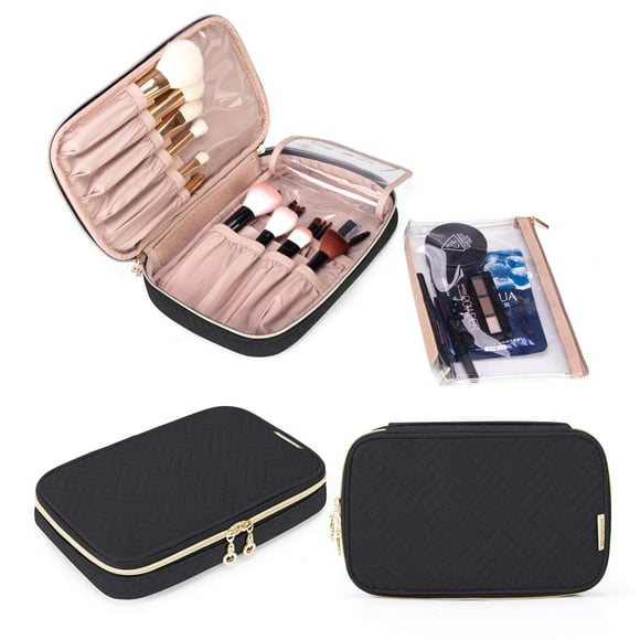 Bolsa portátil para brochas de maquillaje Yarwo Travel, negra (solo bolsa)