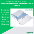 thumbnail image 6 of Essential Medical Supply Quik Sorb Deluxe 36" x 36" Quilted Birdseye Cotton Reusable Underpad with 18" Tucks - Waterproof Bed Pad with Tucks for Secure Positioning and Washable Protection, 6 of 6