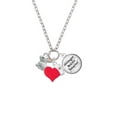 thumbnail image 2 of Delight Jewelry Silvertone 3-D Bunny - Red Heart Nurse Strong Zoe Necklace, 2 of 4
