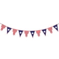 thumbnail image 2 of Ensemble de Décorations de Fête de la Fête de l'Indépendance avec Fleurs en Éventail de Papier, Drapeaux Étoilés, Ballons Rouges Blancs Bleus, Nappe et Fanion pour Célébrations de Juillet, 2 of 6