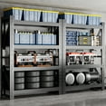 thumbnail image 3 of Welfiya 42"W Garage Shelving,4-Tier Heavy Duty Storage Shelves Unit with Adjustable Metal Shelf for Warehouse,Basement,Workshop,3400LBS,42"W x 20"D x 79"H,Black, 3 of 9