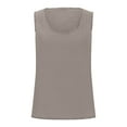 thumbnail image 4 of Mrat Dressy Tank Tops for Women Women's Summer Loose and Comfortable Round Neck Sleeveless Tassel Splicing Casual Solid Color Loose Large Size Cotton and Linen Tops S-211 Gray XXL, 4 of 7