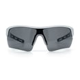 thumbnail image 4 of Polarized Mens Retro Sport Shield Wrap Around Plastic Rectangular Sunglasses Silver - Black, 4 of 8