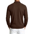 thumbnail image 4 of Casual Long Sleeve Polo Shirts For Men Solid Color Waffle Knit Chest Pocket Business Golf Tops, 4 of 4